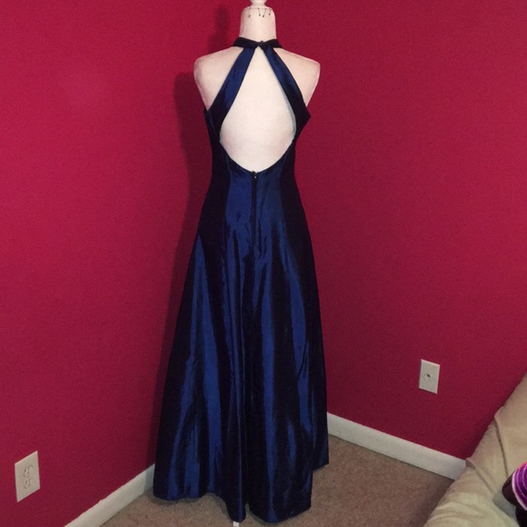 Iridescent blue/black long gown. - Picture 2 of 3